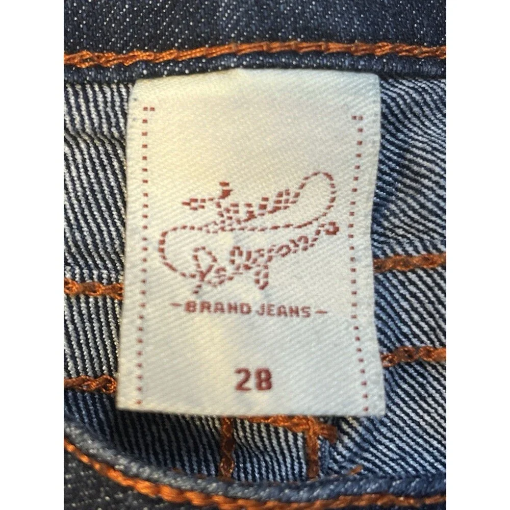 True Religion Joey Super T Jeans Men's 30x32 Dark Wash Flap Pocket Orange Stitch